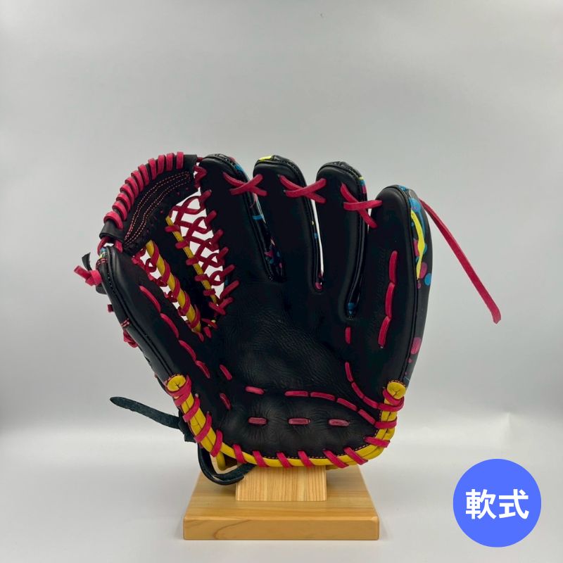 久保田スラッガー軟式用グラブ(グローブ) SP-2022G ブラック×スプラッシュ 限定品 湯もみ型付け済み