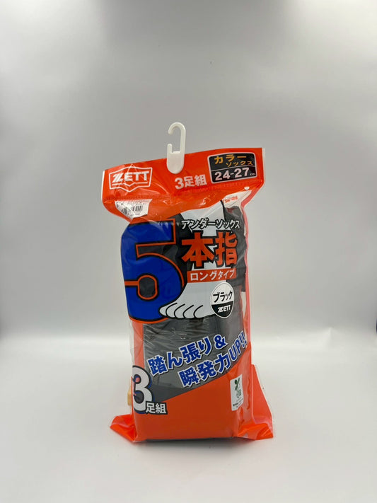 ゼット　カラーソックス5本指　BKO35CL　ネイビー　3足組　24ｃｍ～27ｃｍ