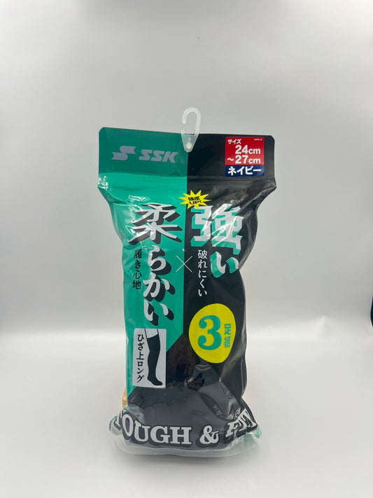 エスエスケイ　カラーソックス3足組　YA2537C　ネイビー　24ｃｍ～27ｃｍ