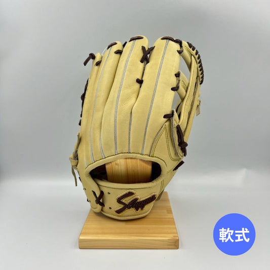 久保田スラッガー軟式用グラブ（グローブ）　EX23-GS6　トレンチ×バーガンディ　限定品　湯もみ型付け済み