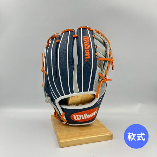 ウィルソン軟式用グラブ（グローブ）　WBW100933　グレー×ネイビーSS  右投げ用　内野手用　サイズ11.5インチ　20％OFF