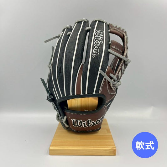 ウィルソン軟式用グラブ（グローブ）　WBW101538　Dブラウン×ブラックSS  右投げ用　内野手用　サイズ11.5インチ　20％OFF