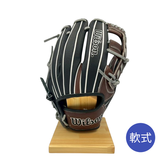 ウィルソン軟式用グラブ（グローブ）　WBW101538　Dブラウン×ブラックSS  右投げ用　内野手用　サイズ11.5インチ　20％OFF