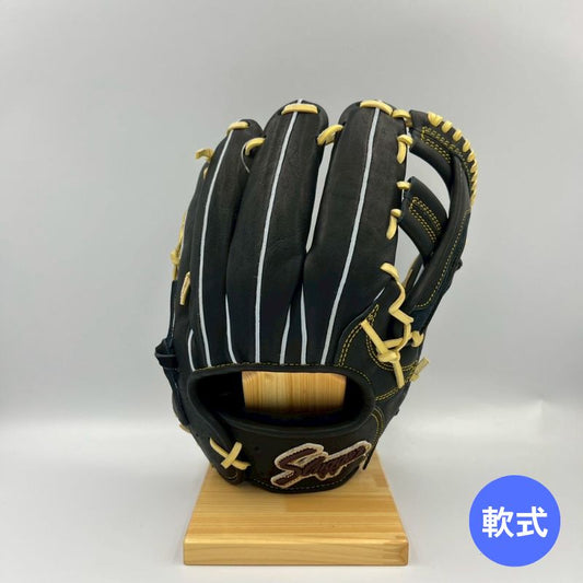 久保田スラッガー軟式用グラブ　M23-D1　ブラック×トレンチ　限定品　湯もみ型付け済み