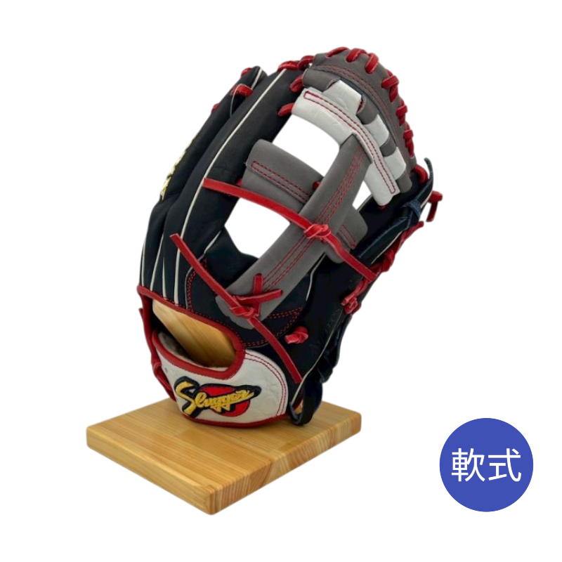 久保田スラッガー軟式用グラブ（グローブ）　JPN-2023G　周東選手モデル　KSブラック×Dグレー×レッド　2023年限定品　湯もみ型付け済み