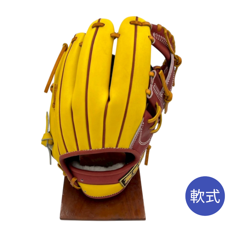 ゼットプロステイタス軟式グラブ（グローブ）　BRGB30766L　4054ボルドーB×Tイエロー  右投げ用　内野手用　サイズ4　20％OFF