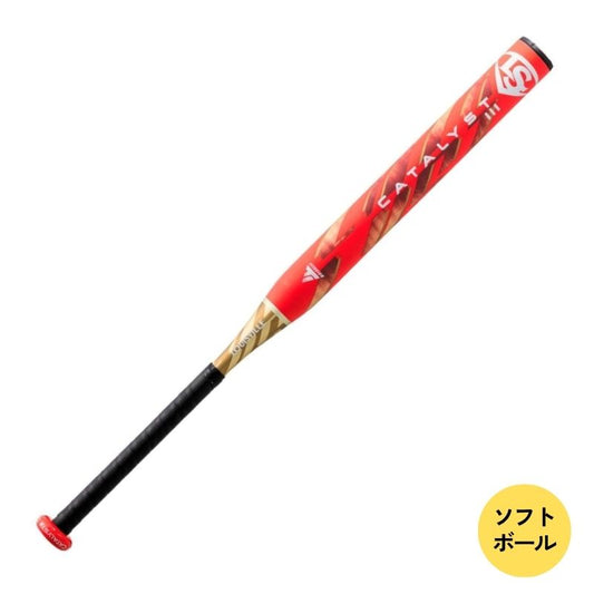 ソフトボール２号（ゴム２号用）　ルイスビルスラッガー2025年モデル　カタリストⅢTI　WBL40890107858　78cm　580g　レッド×ゴールド（トップバランス）