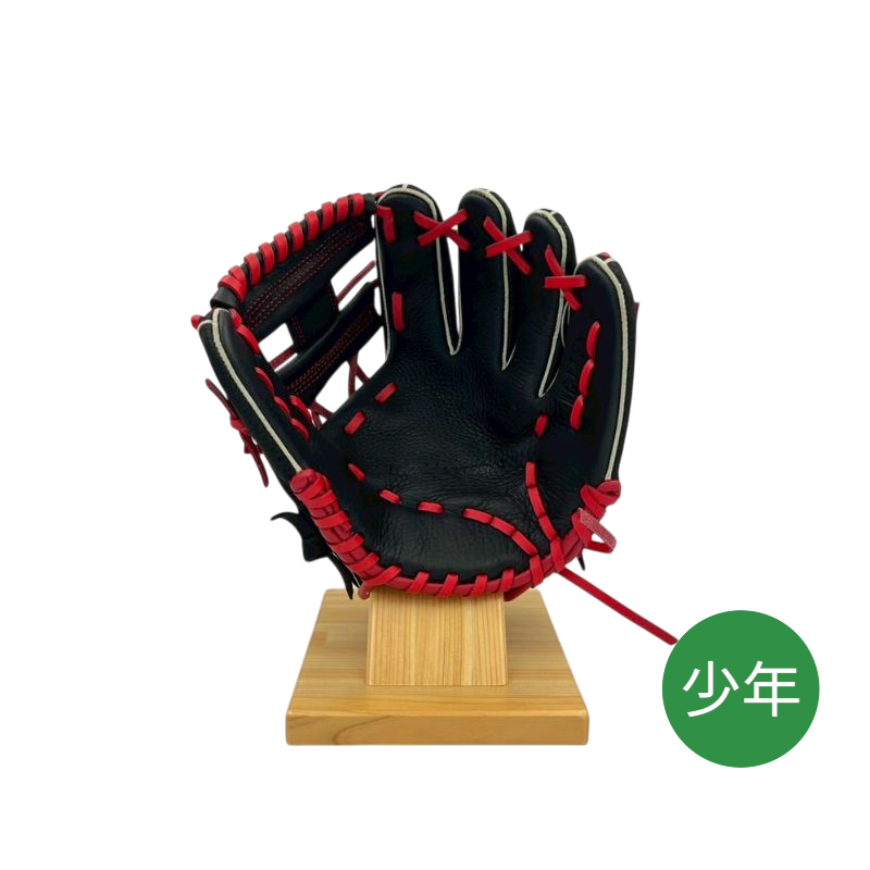 ワールドペガサスキッズ用グラブ（グローブ）　WGJ4FK　9023ブラック×レッド  右投げ用　年中～小学校低学年用　25％OFF