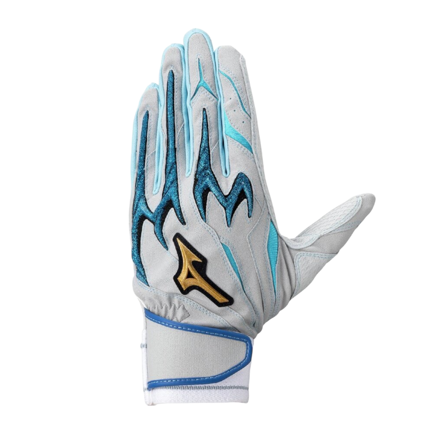 バッティング手袋　1EJEA56621　グレー×ブルー×スカイブルー　両手用