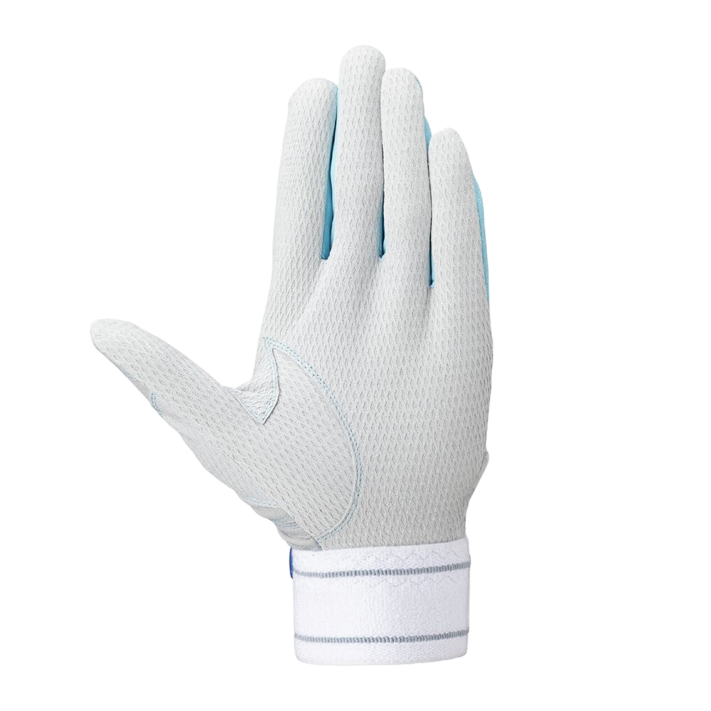 バッティング手袋　1EJEA56621　グレー×ブルー×スカイブルー　両手用