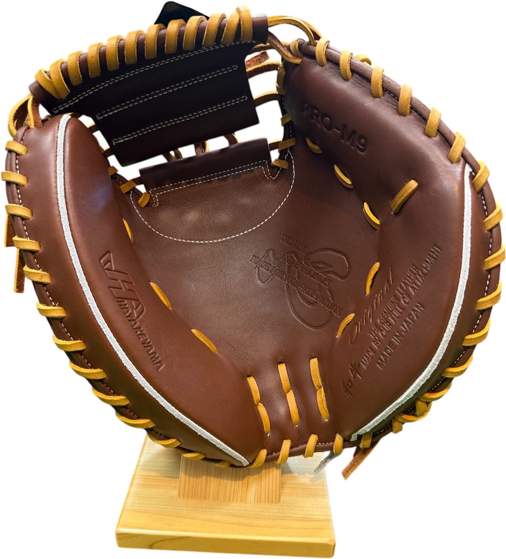 ハタケヤマ　硬式ミット　PRO-M９　エコロジーブラウン×Aブラウン紐