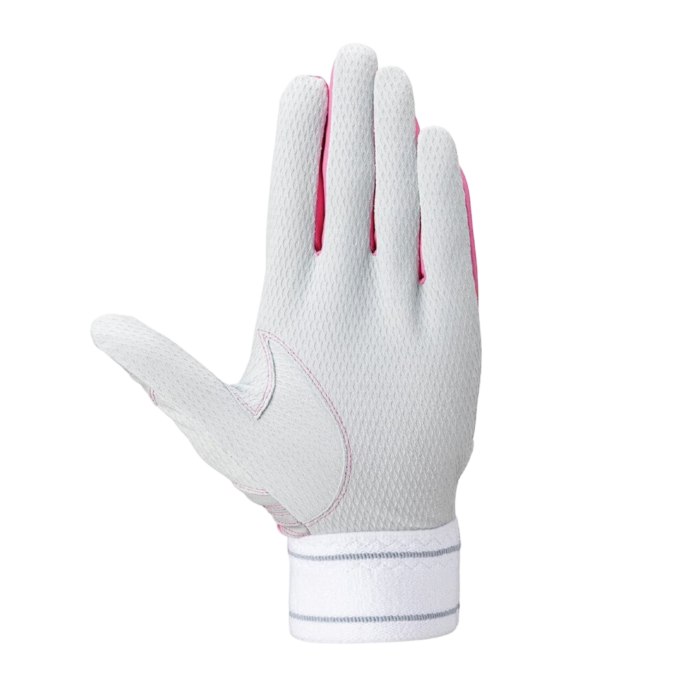 バッティング手袋　1EJEA56664　グレー×ピンク×ピンク　両手用